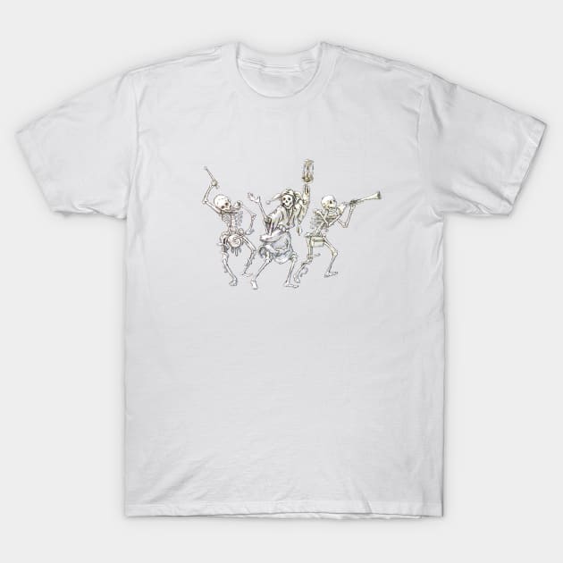 Skeletons Medieval Band T-Shirt by Vainilla Thunder